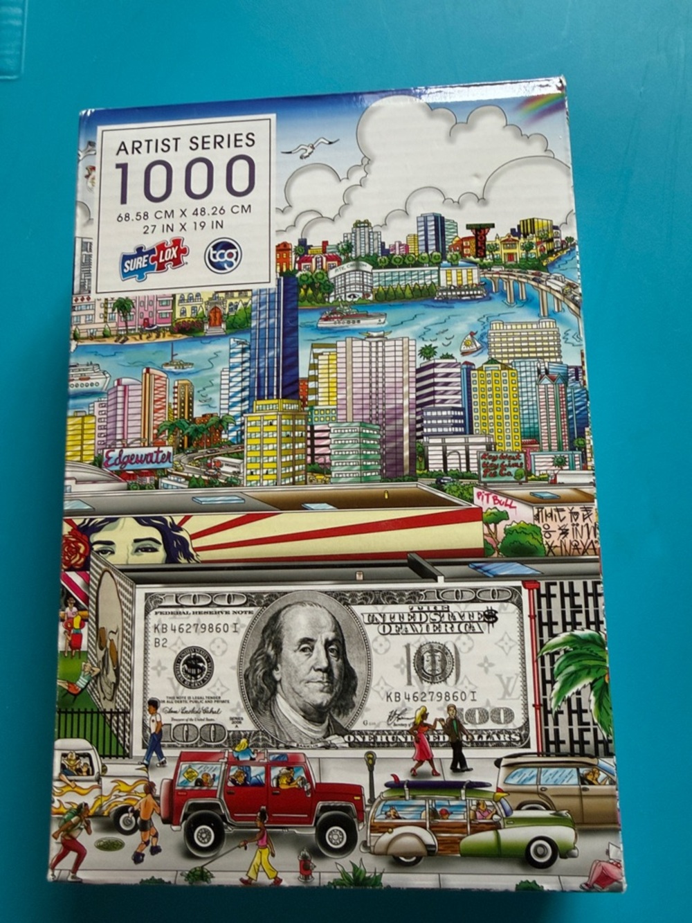 Artist Series 1000-Piece Cityscape Puzzle with Colorful Multi-Color Design